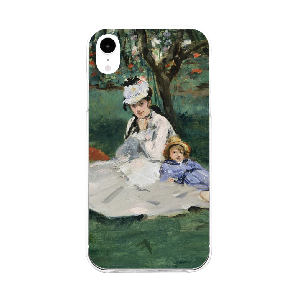 SONOTENI-ARTの012-002　エドゥアール・マネ　『庭のモネ一家』　クリア　スマホケース　iPhone XR専用デザイン　CC3 Soft Clear Smartphone Case