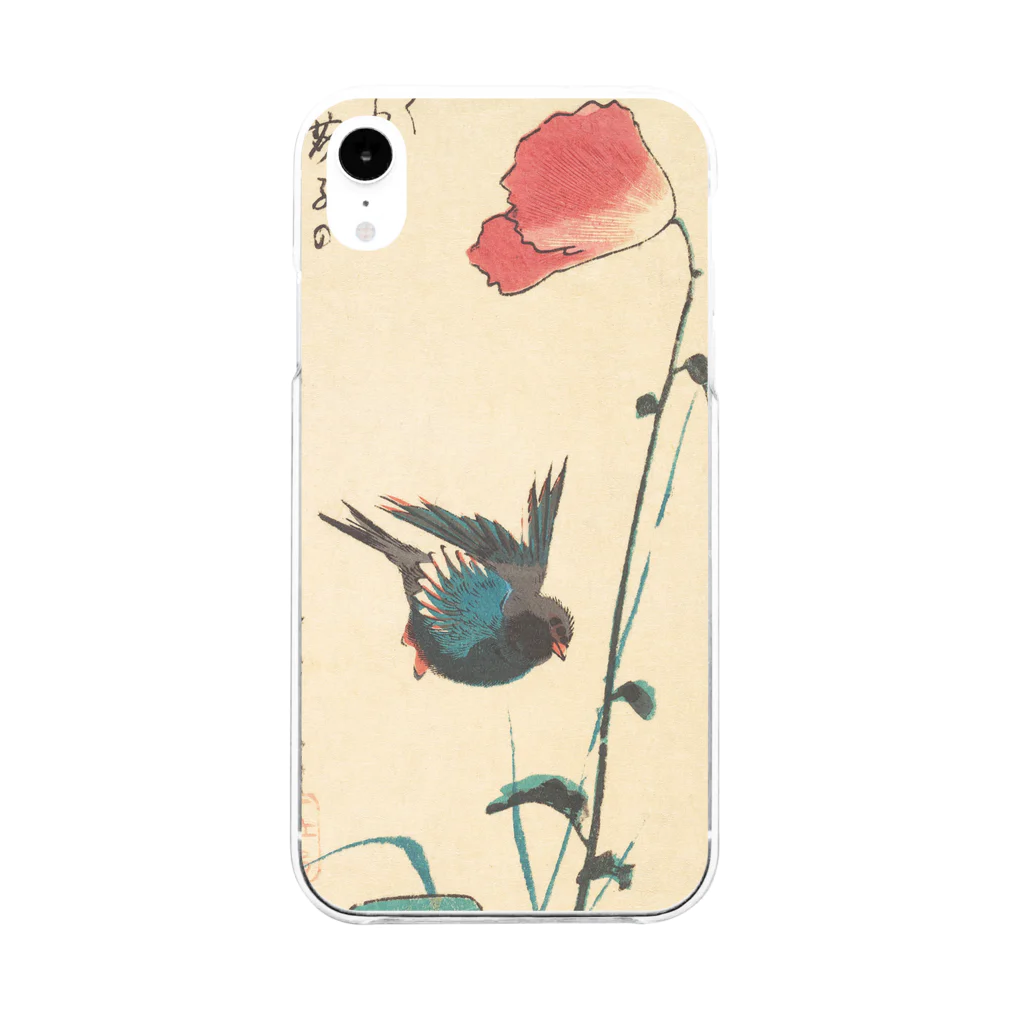 SONOTENI-ARTの024-002　歌川広重　『ポピーとスズメ』　クリア　スマホケース　iPhone XR専用デザイン　CC3 Soft Clear Smartphone Case