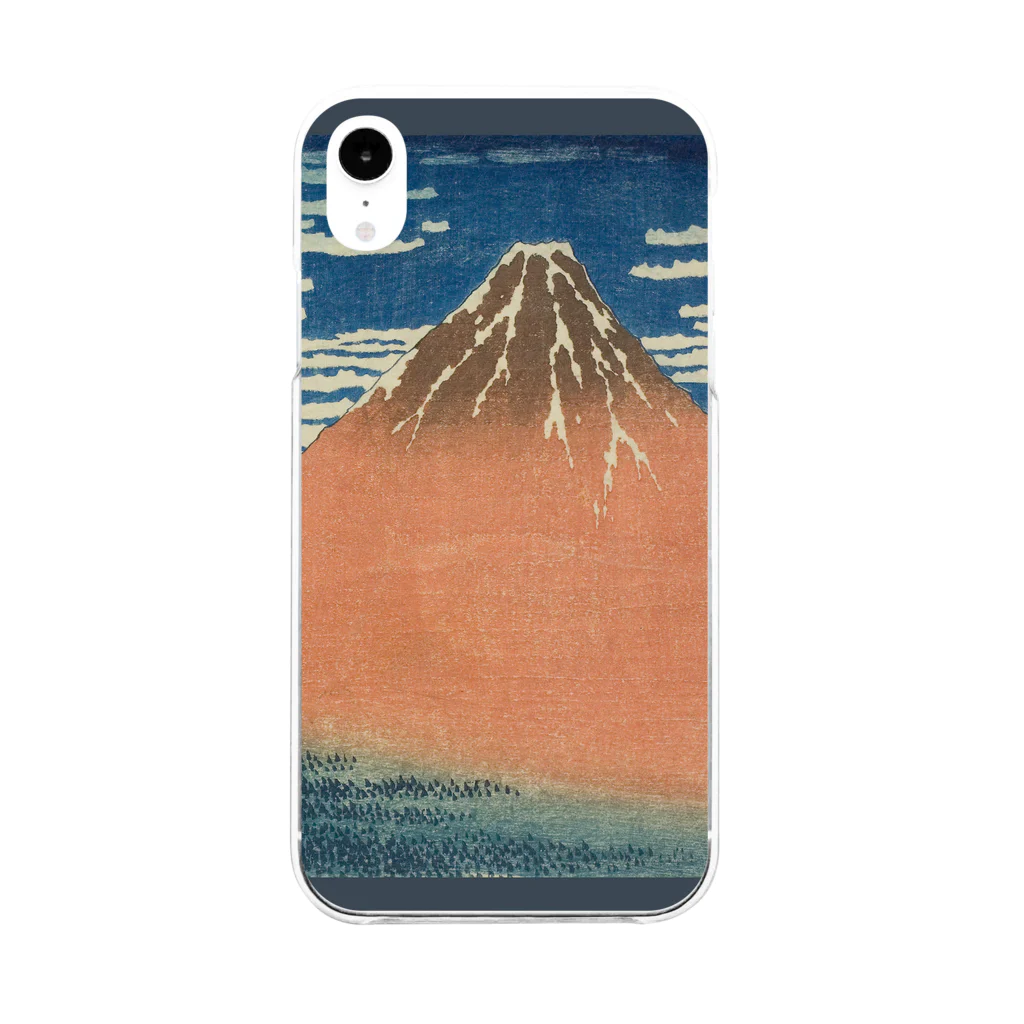 SONOTENI-ARTの003-004　葛飾北斎　『富嶽三十六景　凱風快晴』　クリア　スマホケース　iPhone XR専用デザイン　CC3 ソフトクリアスマホケース