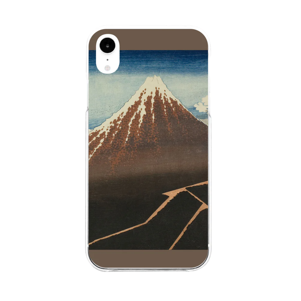 SONOTENI-ARTの003-005　葛飾北斎　『富嶽三十六景　山下白雨』　クリア　スマホケース　iPhone XR専用デザイン　CC3 ソフトクリアスマホケース