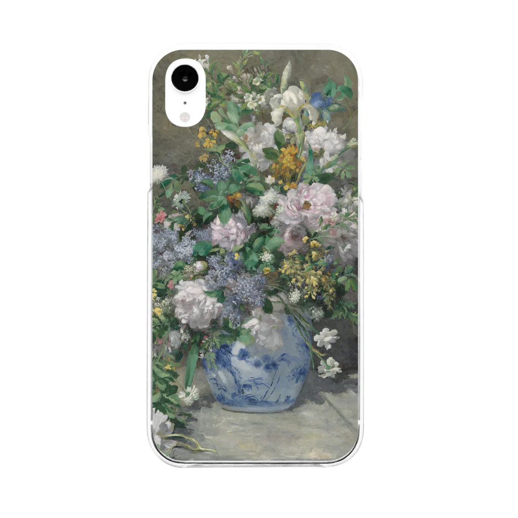 SONOTENI-ARTの016-001　ルノワール　『春の花束』　クリア　スマホケース　iPhone XR専用デザイン　CC3 ソフトクリアスマホケース
