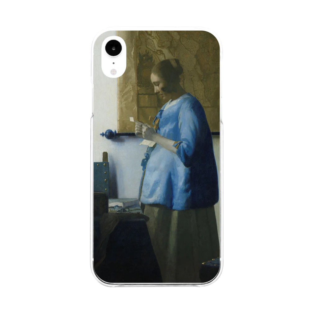 SONOTENI-ARTの008-006　フェルメール　『青衣の女』　クリア　スマホケース　iPhone XR専用デザイン　CC3 ソフトクリアスマホケース