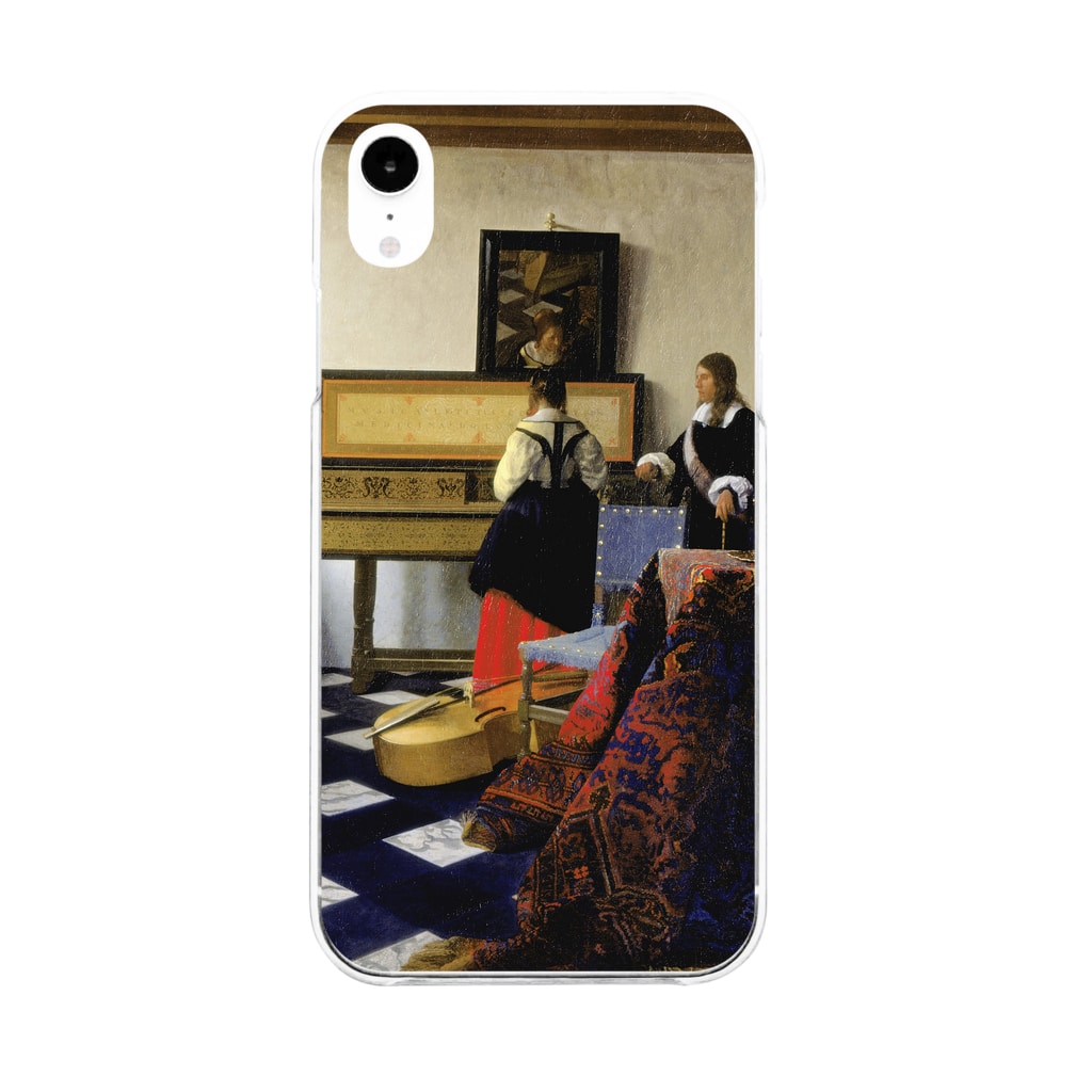 SONOTENI-ARTの008-010　フェルメール　『音楽の稽古』　クリア　スマホケース　iPhone XR専用デザイン　CC3 Soft Clear Smartphone Case