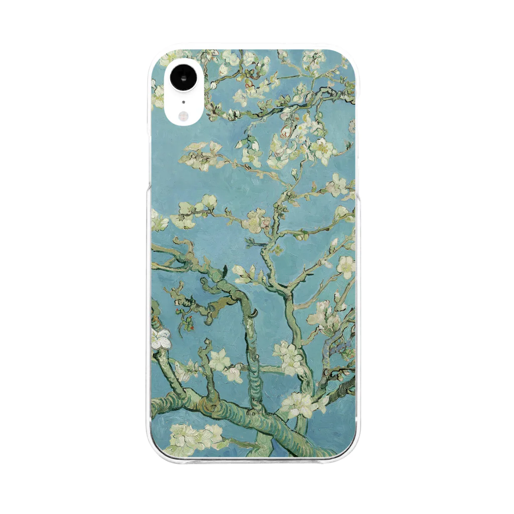 SONOTENI-ARTの005-005　ゴッホ　『花咲くアーモンドの木の枝』　クリア　スマホケース　iPhone XR専用デザイン　CC3 ソフトクリアスマホケース