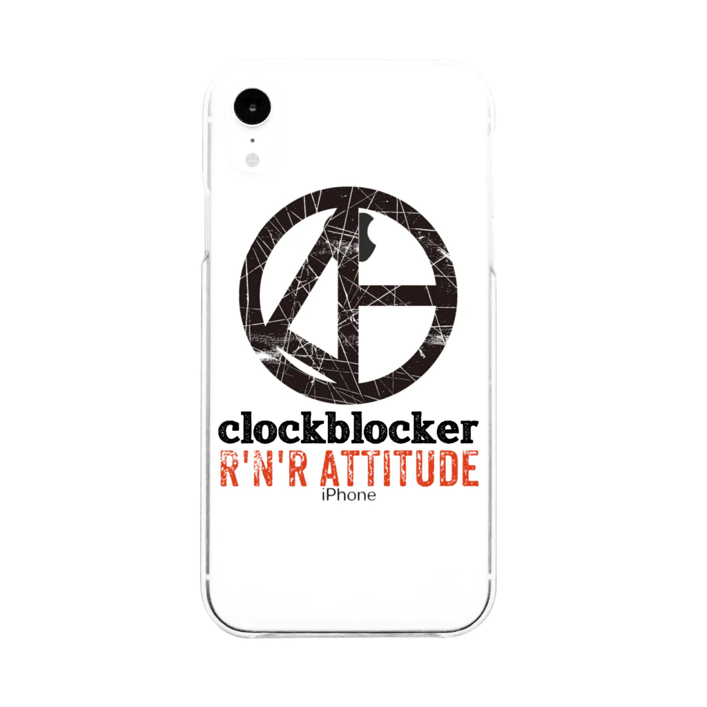 clockblocker goodsのロゴステッカー Soft Clear Smartphone Case