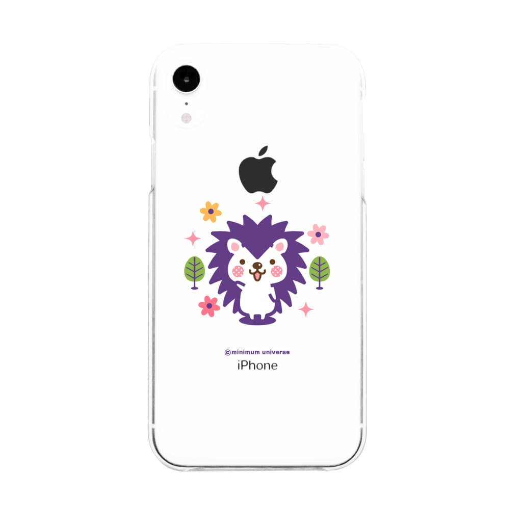 ミニマムユニヴァース@SUZURIのハリネズミのハリさんスマホケース Soft Clear Smartphone Case