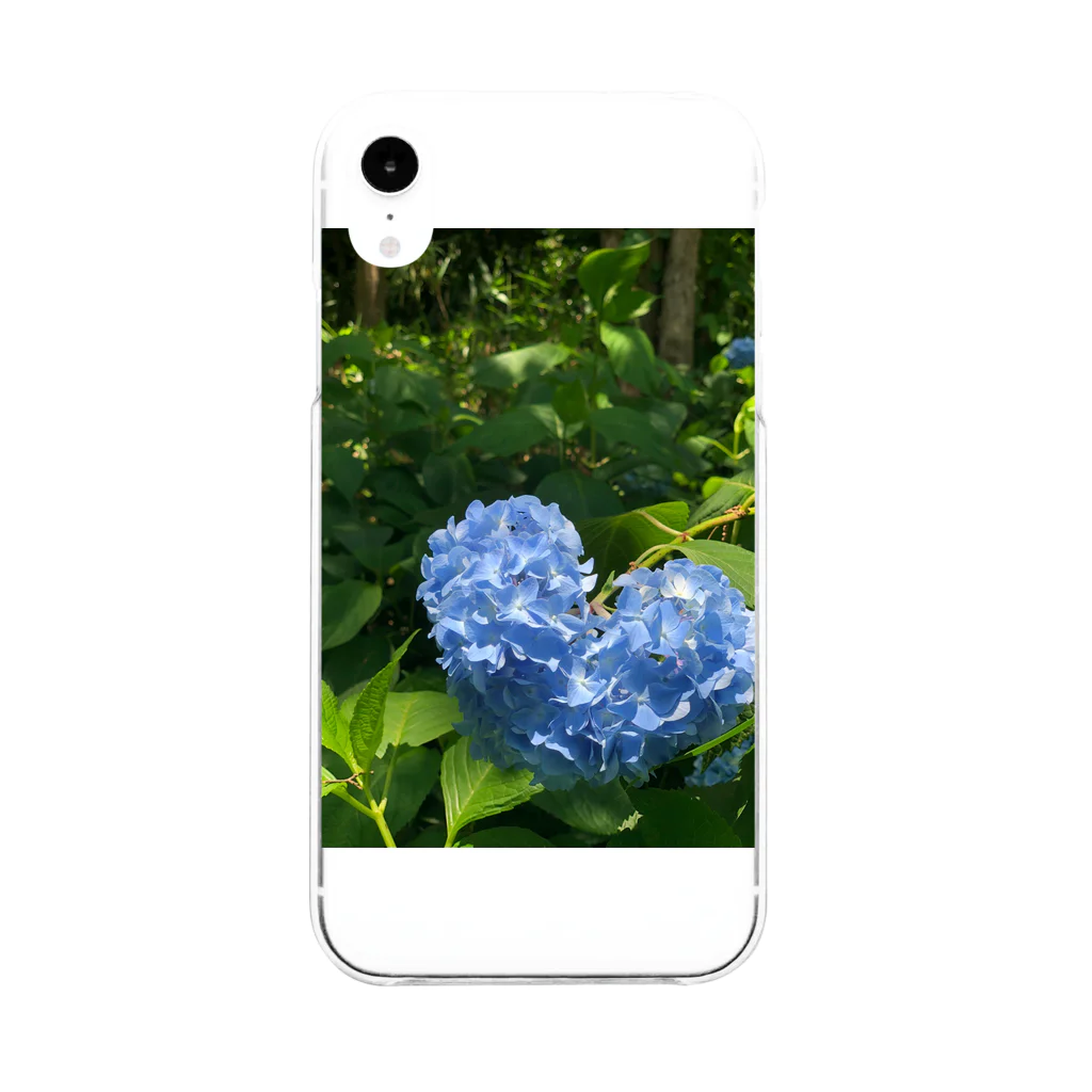 凜@髭団の紫陽花ハート Soft Clear Smartphone Case