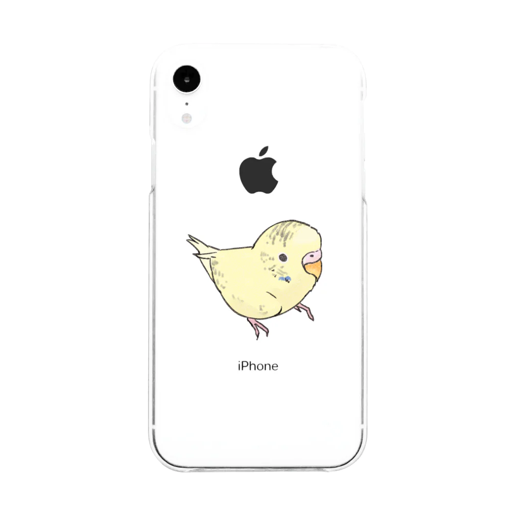 まめるりはことりの可愛いセキセイインコ　おすましちゃん【まめるりはことり】 Soft Clear Smartphone Case