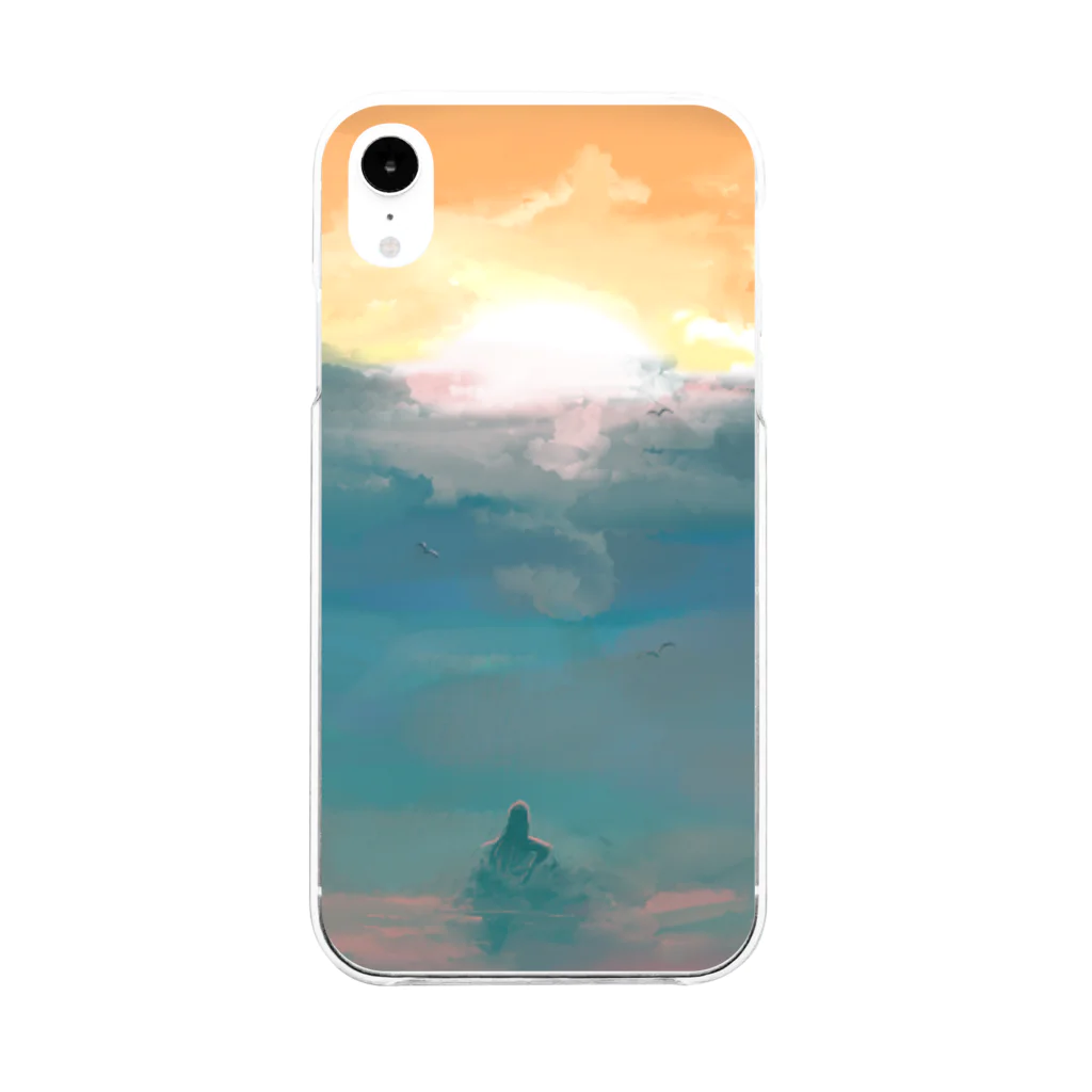 よのMermaid of sunset Soft Clear Smartphone Case