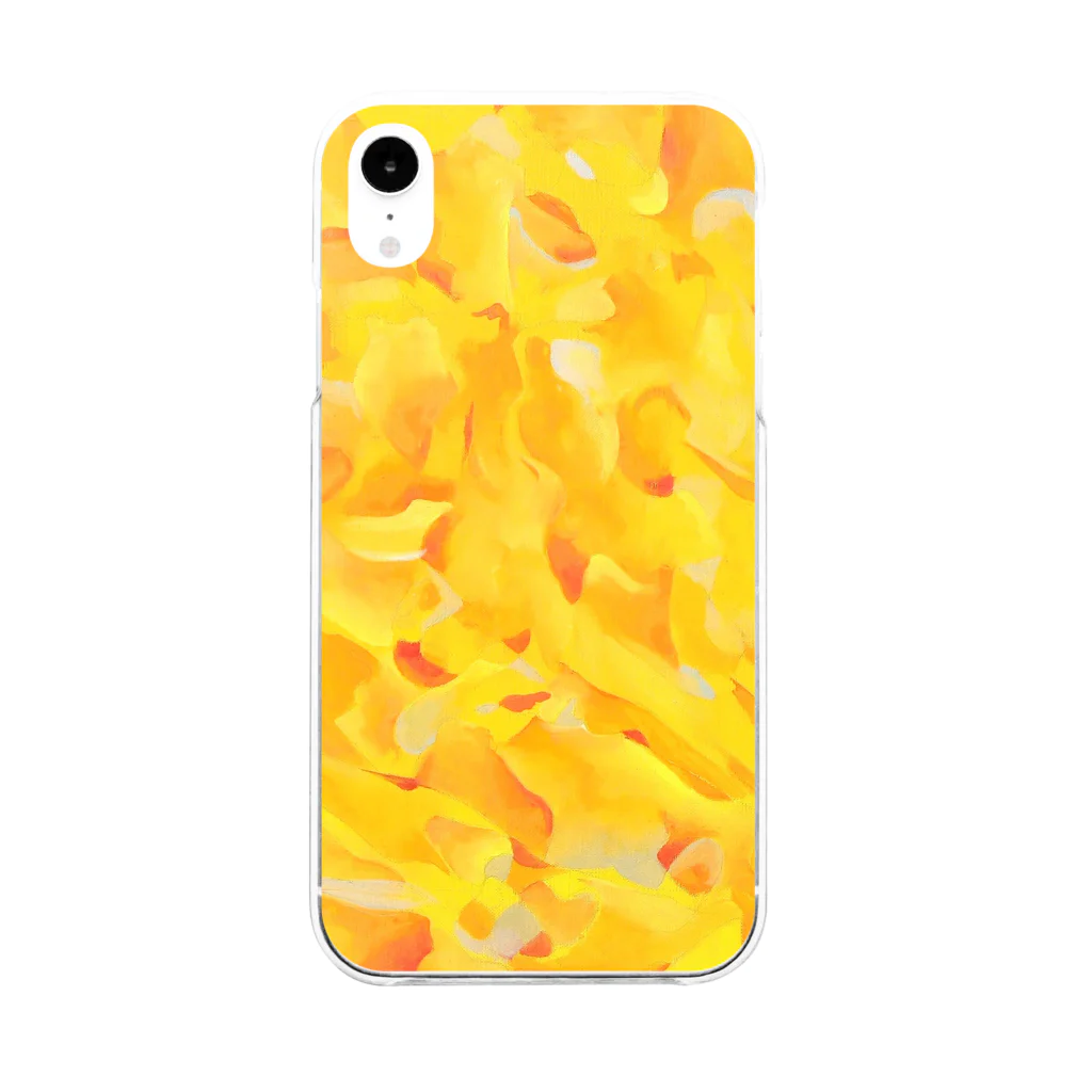 TULIPのYellow wave Soft Clear Smartphone Case