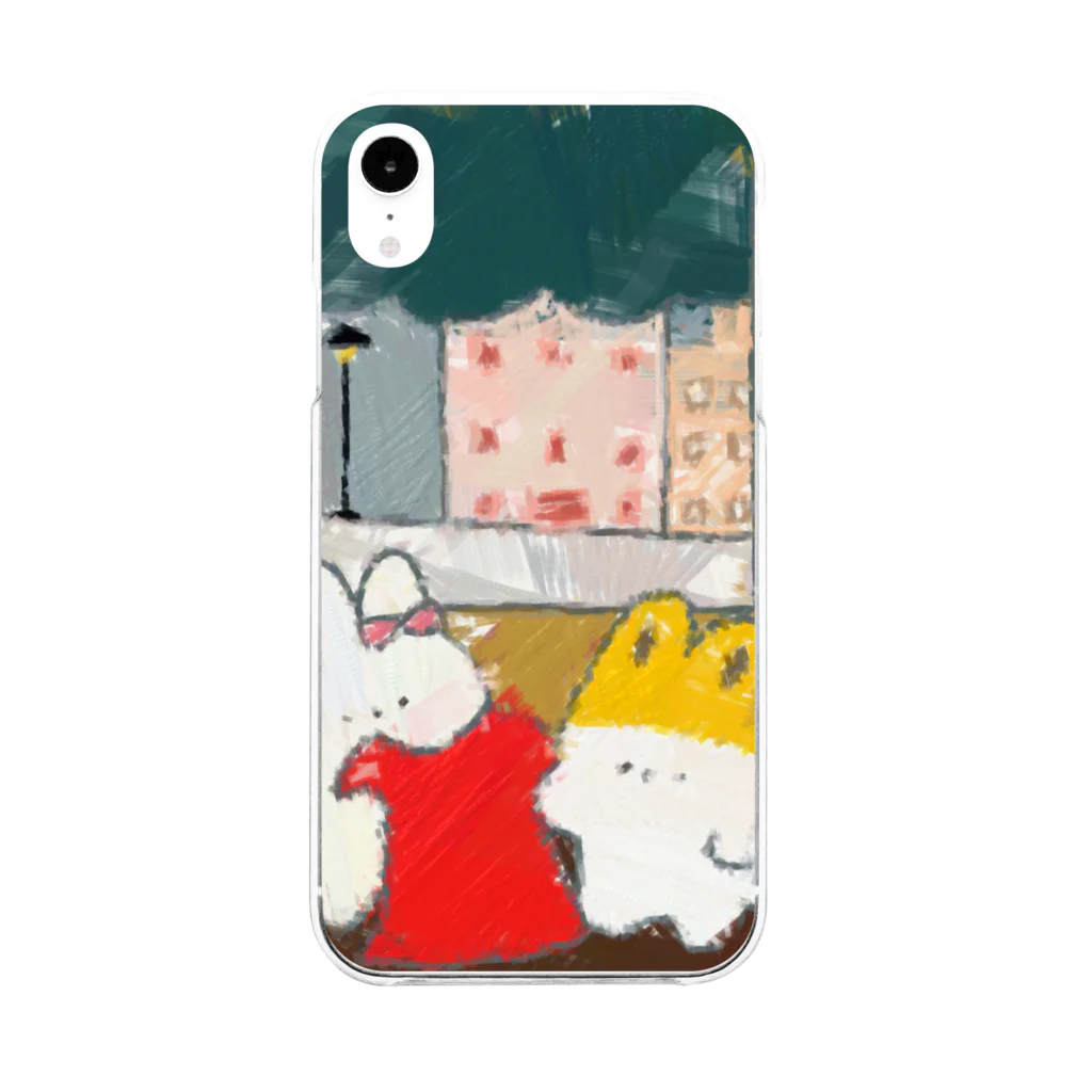 バナバニーShopの赤いワンピース🐰 Soft Clear Smartphone Case