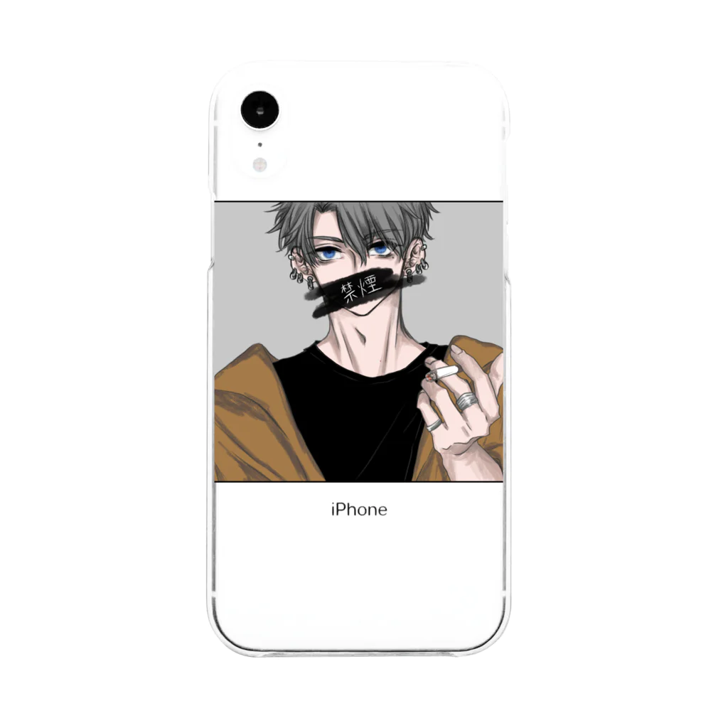 nf_rnd_0808の禁煙 Soft Clear Smartphone Case