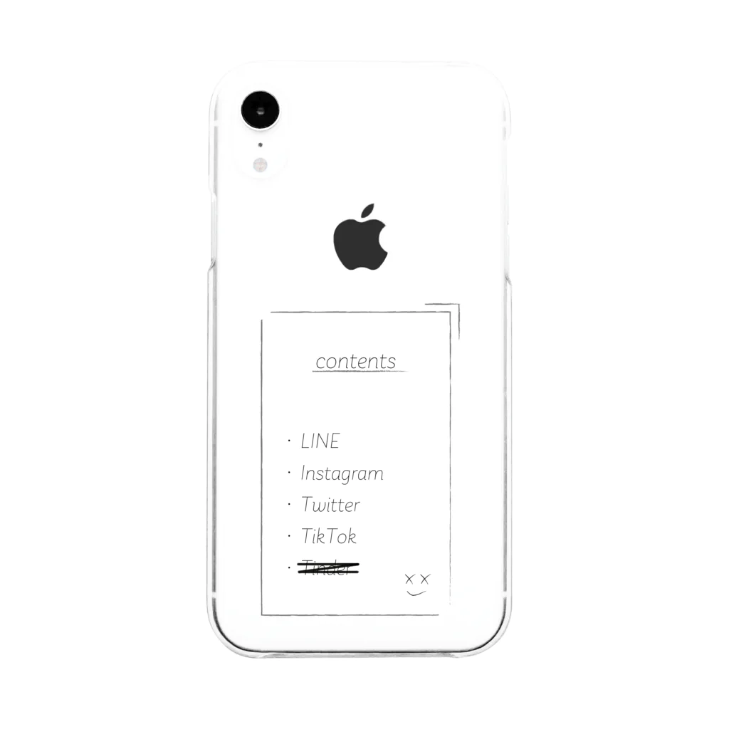 クミンのcontents ver3(8/X/XS/XR用) Soft Clear Smartphone Case