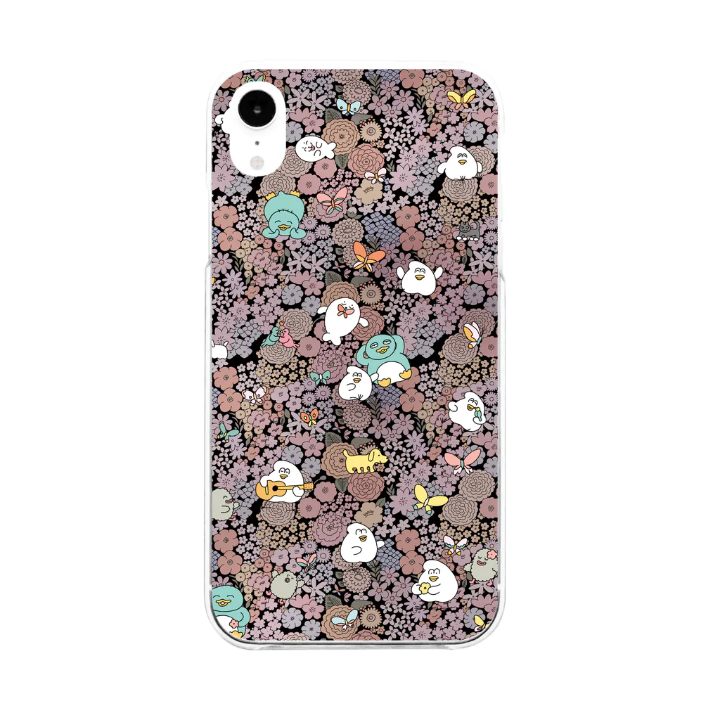 mugny shopの淡い花畑 Soft Clear Smartphone Case