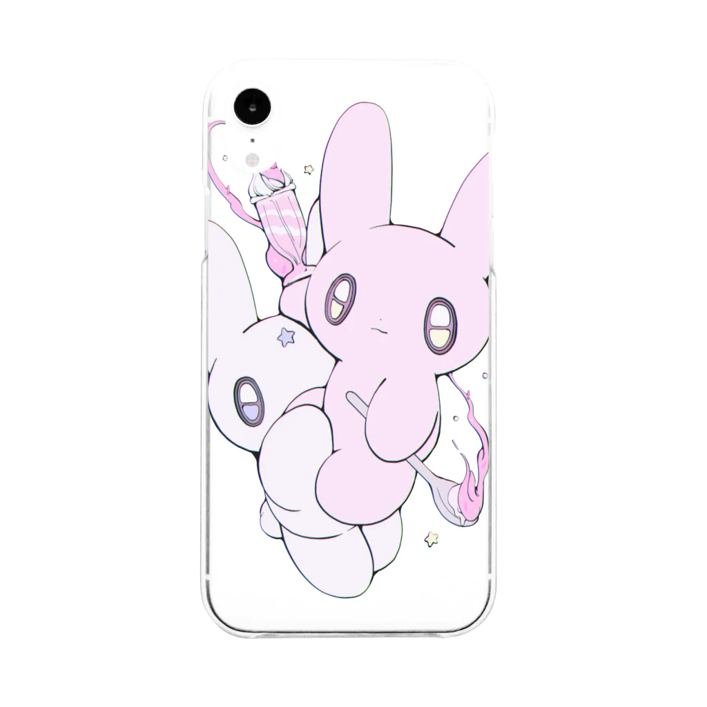 ガブリイズムのミルクシェイクド・ウサギ Soft Clear Smartphone Case