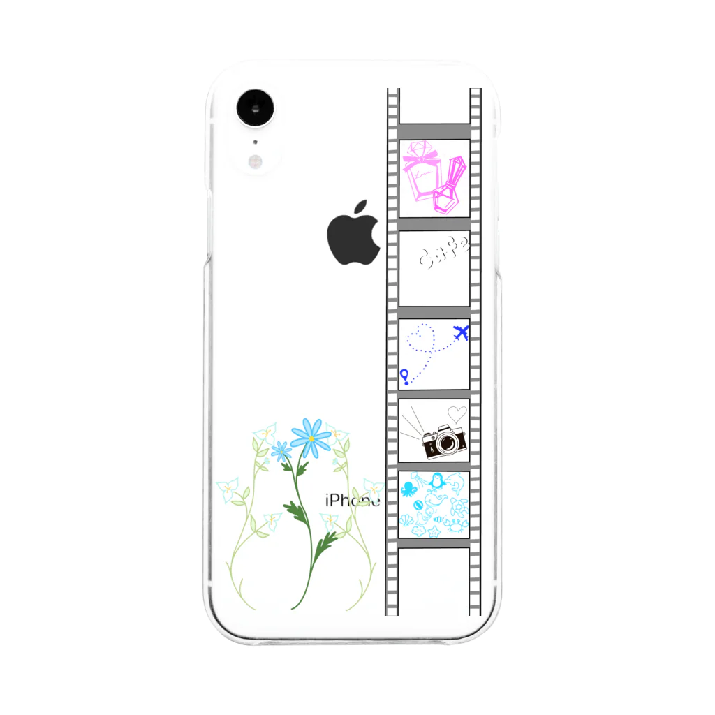 もねりおんのBlue daisy  Soft Clear Smartphone Case