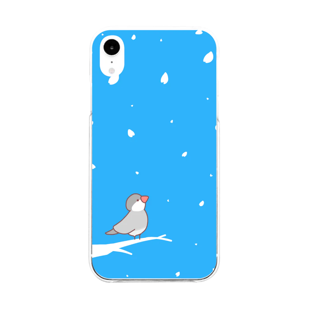 お歯黒🦊のシルバー文鳥 スマホケース Soft Clear Smartphone Case