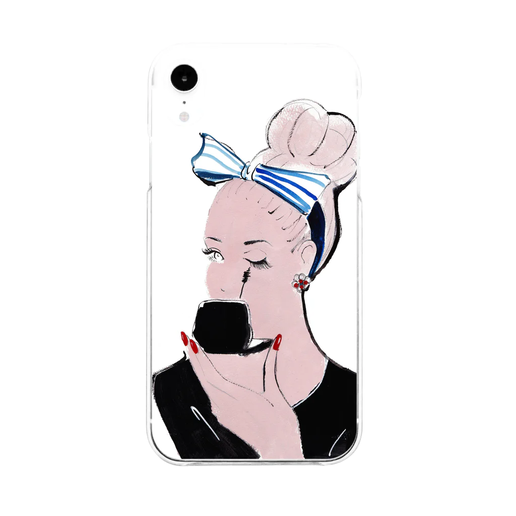 Jojo Yan | A Fashion Illustratorのメイクアップ Soft Clear Smartphone Case