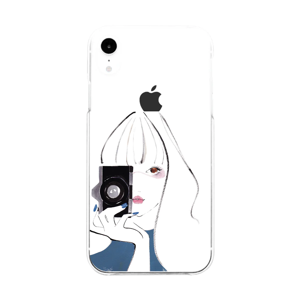 Jojo Yan | A Fashion Illustratorのカメラ女子 Soft Clear Smartphone Case