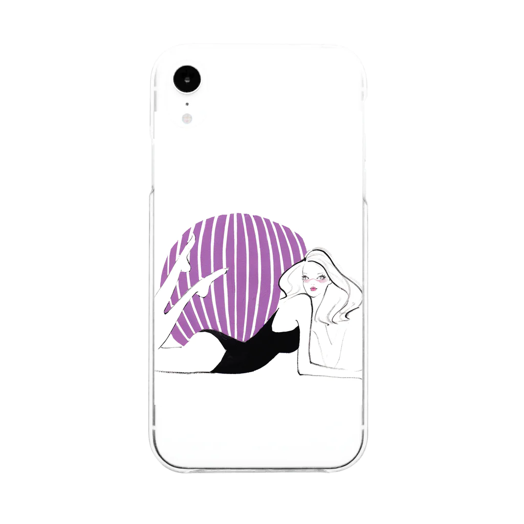 Jojo Yan | A Fashion Illustratorのバランスボール Soft Clear Smartphone Case