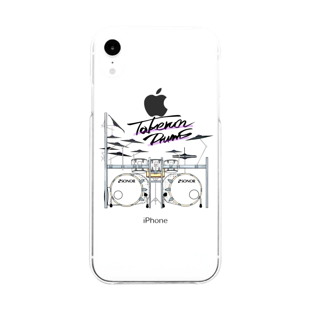 TAKERUNshop”takerock″のTAKERUNDrums White Soft Clear Smartphone Case