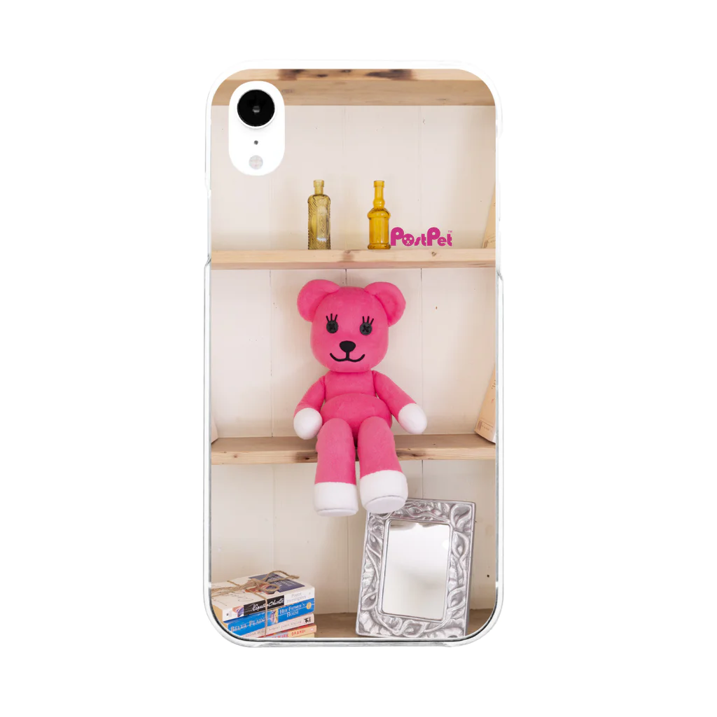 PostPet Official Shopのミニモモ_B Soft Clear Smartphone Case