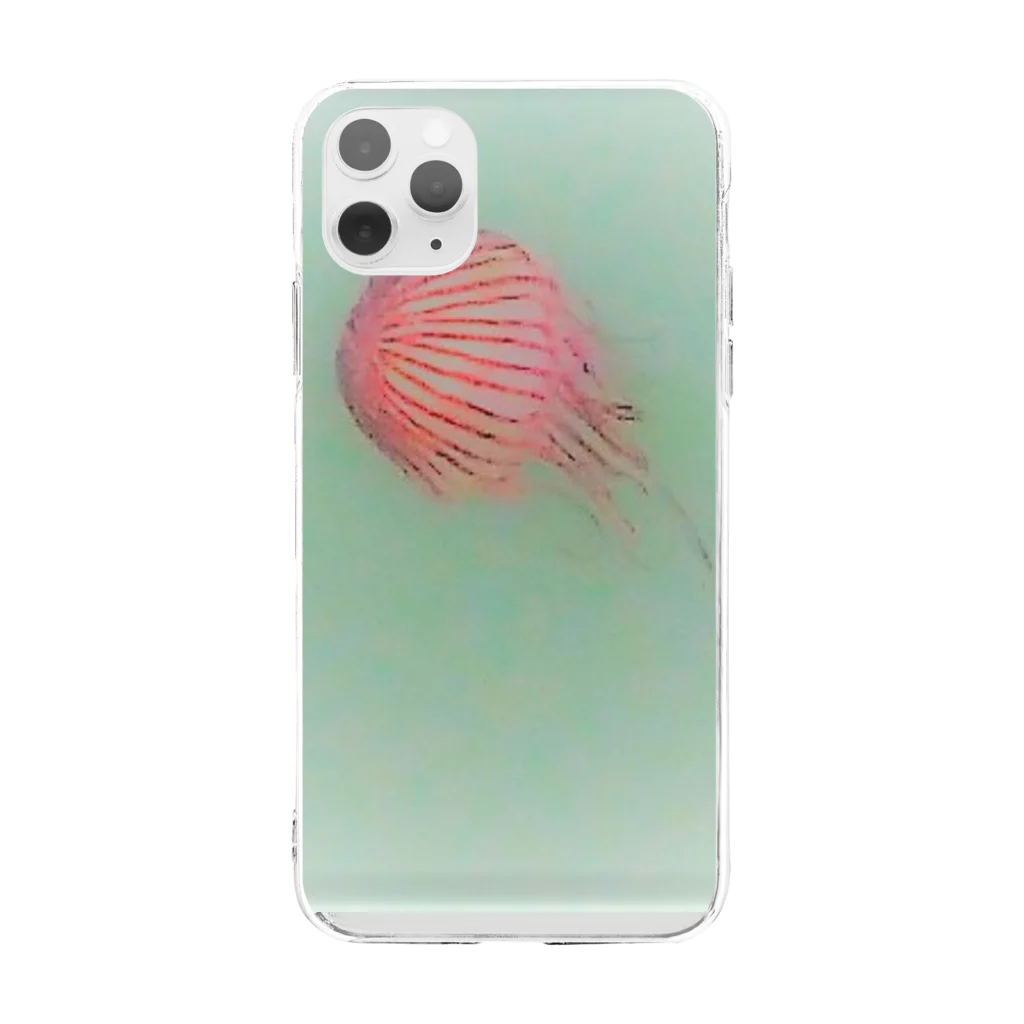 aomatuのアカクラゲ Soft Clear Smartphone Case