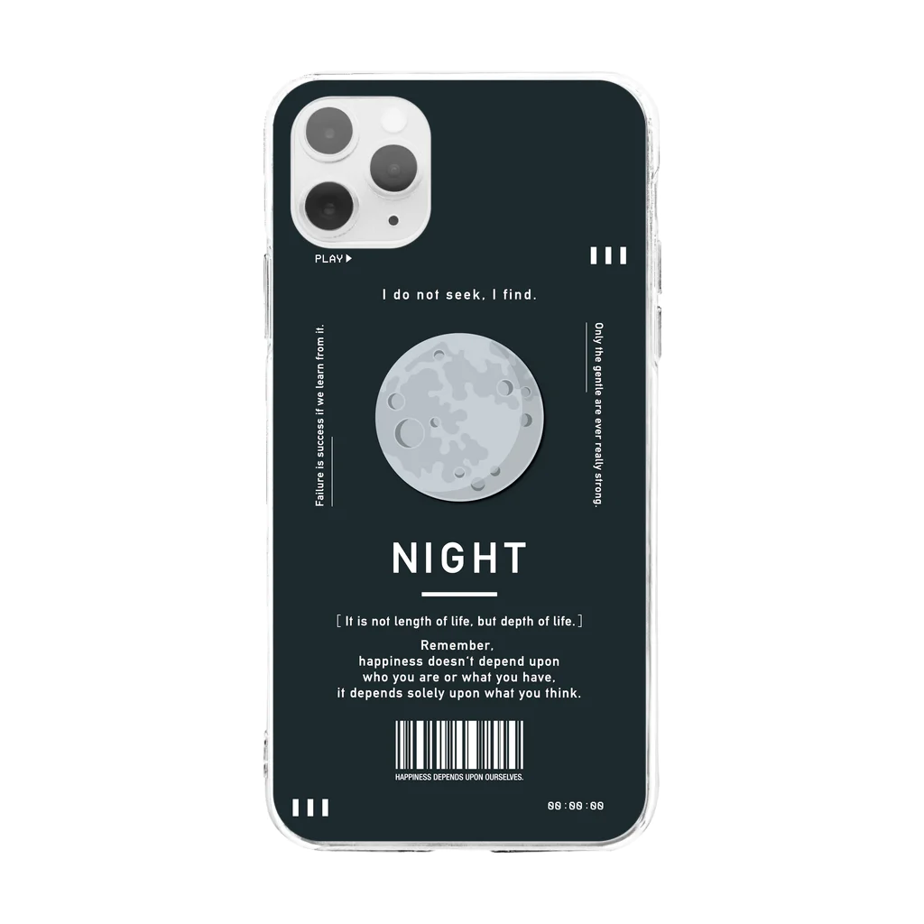 TANA_DESIGN_HONPOの夜にどうしても考え込んじゃう人の為のiPhoneケース ソフトクリアスマホケース