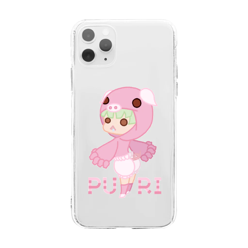 ウサネコのぷり☆コブタちゃん Soft Clear Smartphone Case