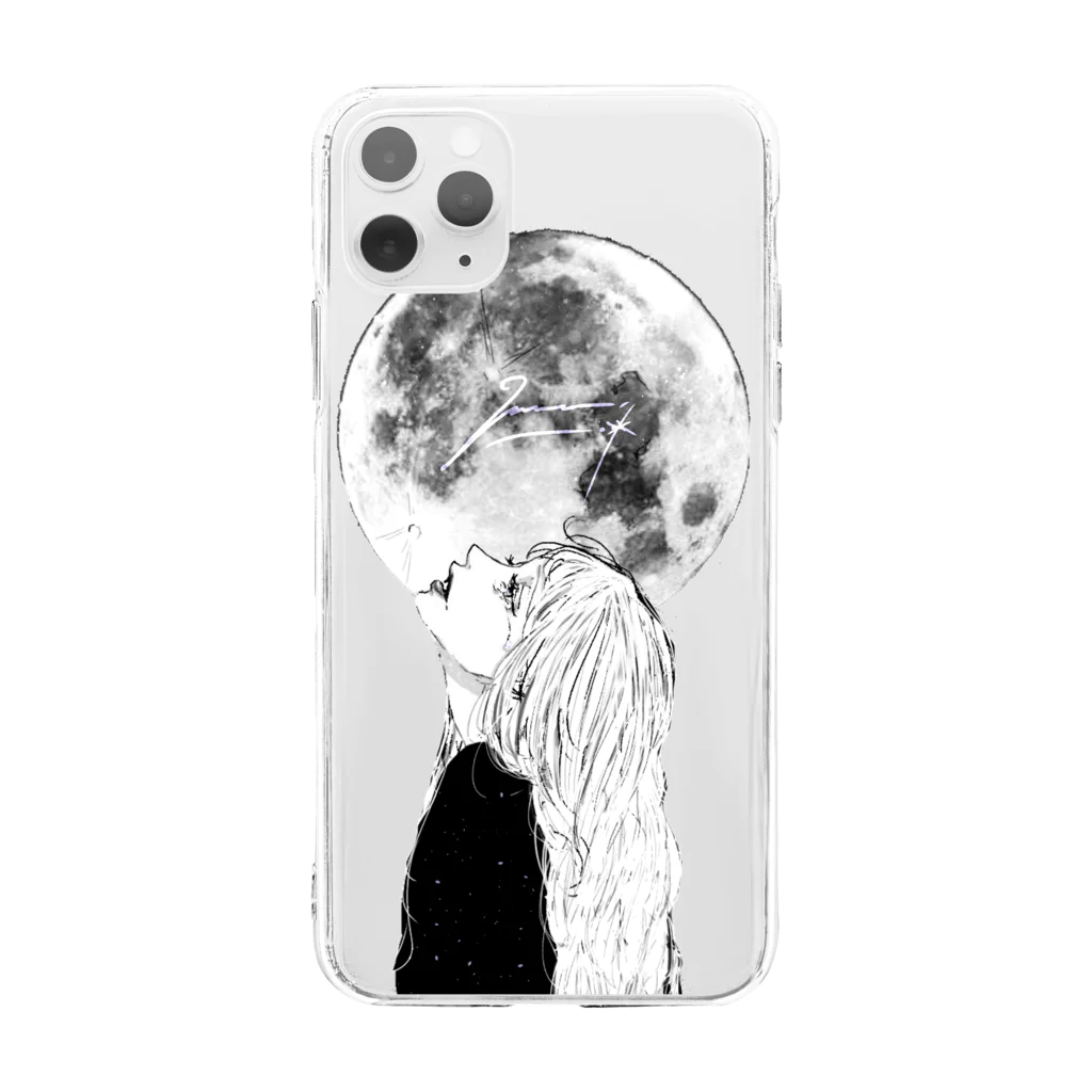 仔羊 めえのfull moon🌙 Soft Clear Smartphone Case