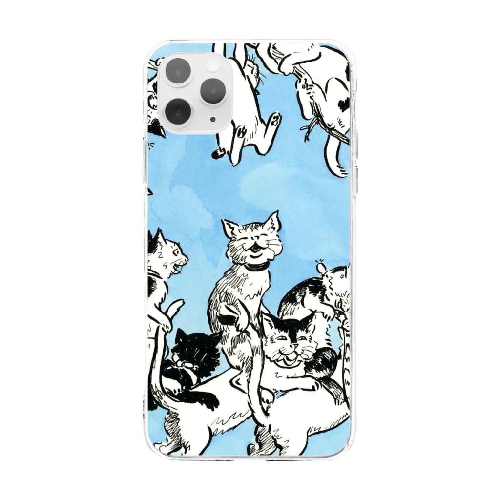 lofi_bearの北澤楽天 ねこのくにの幼稚園(1915) Soft Clear Smartphone Case