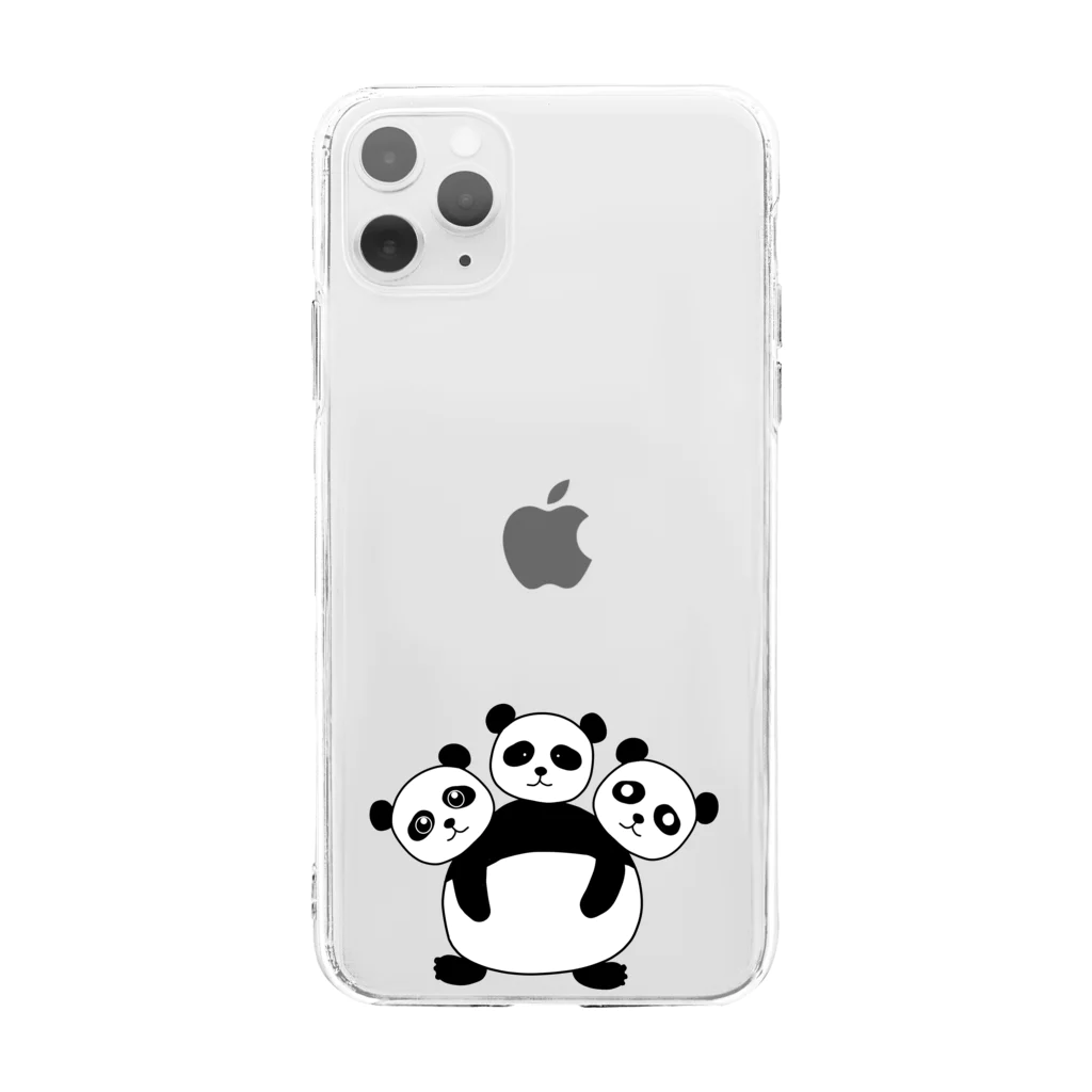zigoku no animalの地獄のパンダ Soft Clear Smartphone Case