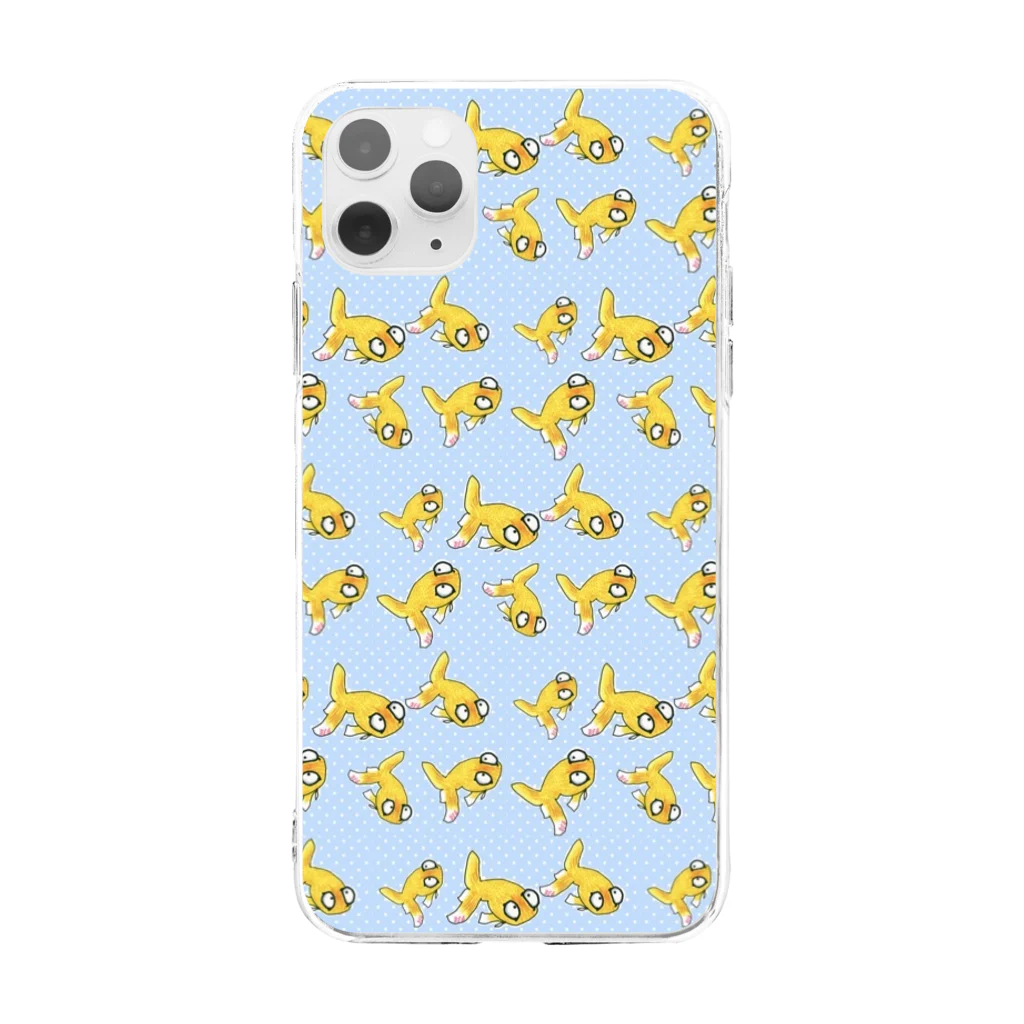 316(MIHIRO)の金魚の頂天眼ちゃん Soft Clear Smartphone Case