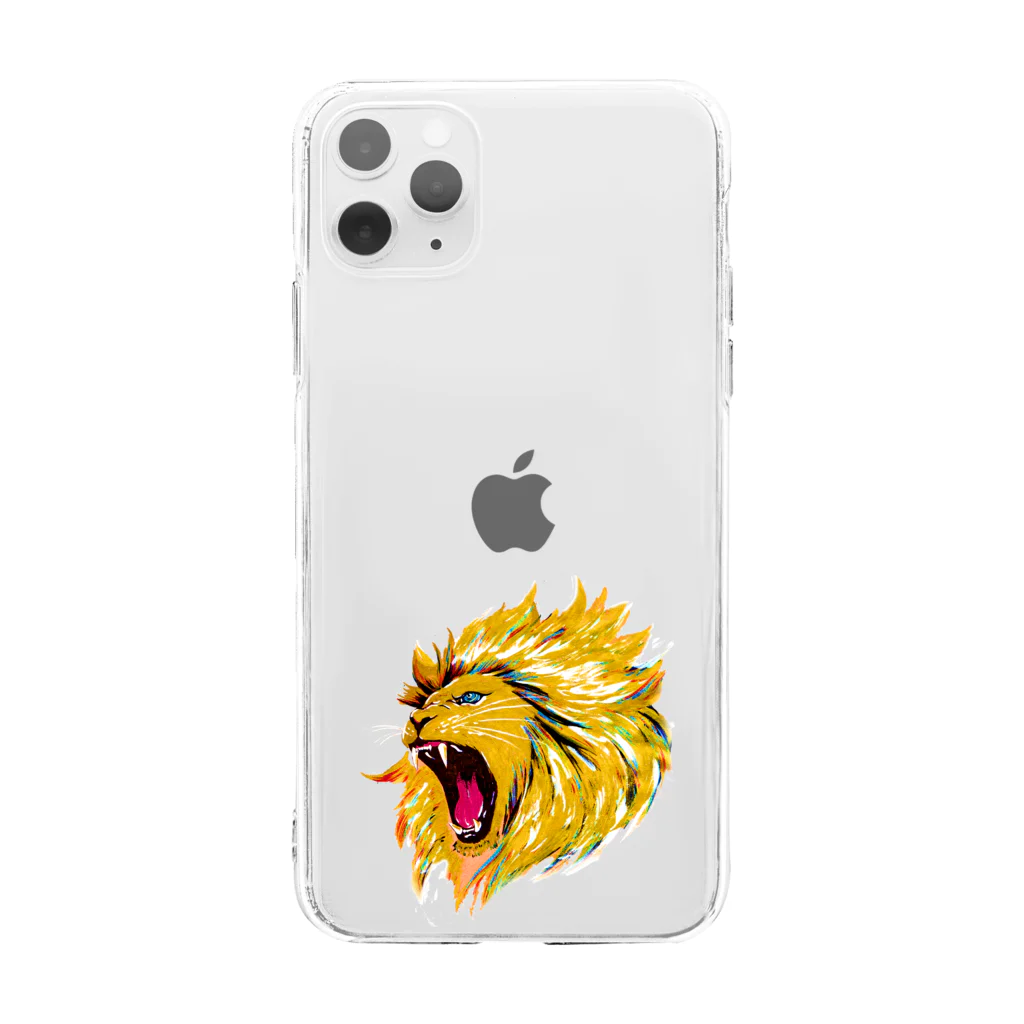 切り絵ariのLION Soft Clear Smartphone Case