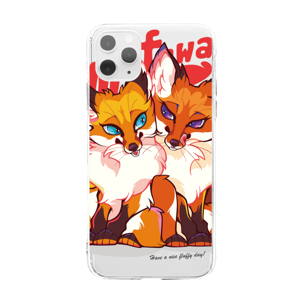 mofuwaのFOX TWINS(case) ソフトクリアスマホケース