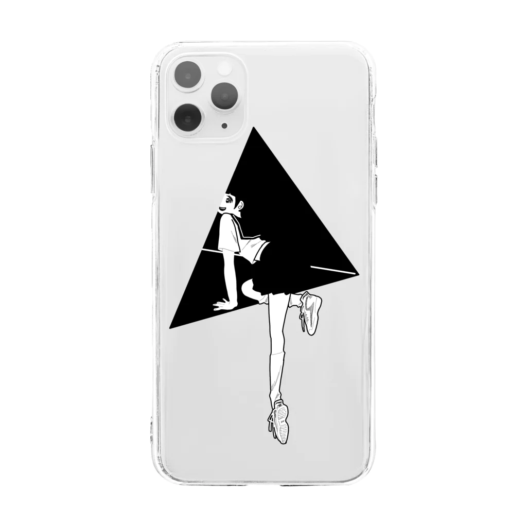 ぽんぽこぽんのsankaku Soft Clear Smartphone Case