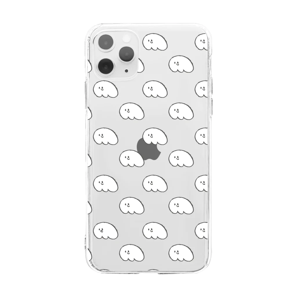 みぞぐちともやのもくもパターン Soft Clear Smartphone Case