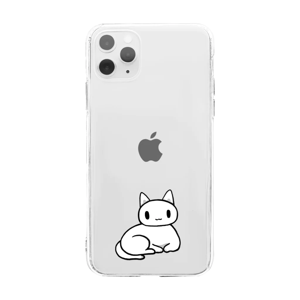 いるー/noroiruの白ちゃんネコ Soft Clear Smartphone Case