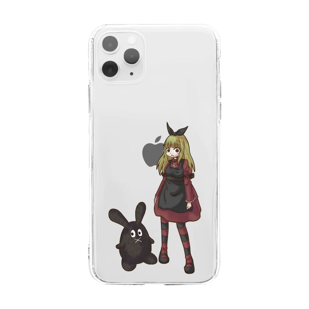 PETIT PARADE　小鳥遊すずめの黒ウサ＆アリス Soft Clear Smartphone Case