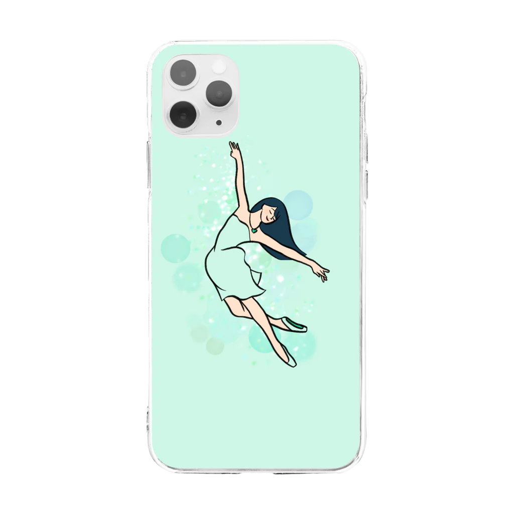 やまのバレリーナ　ミント Soft Clear Smartphone Case