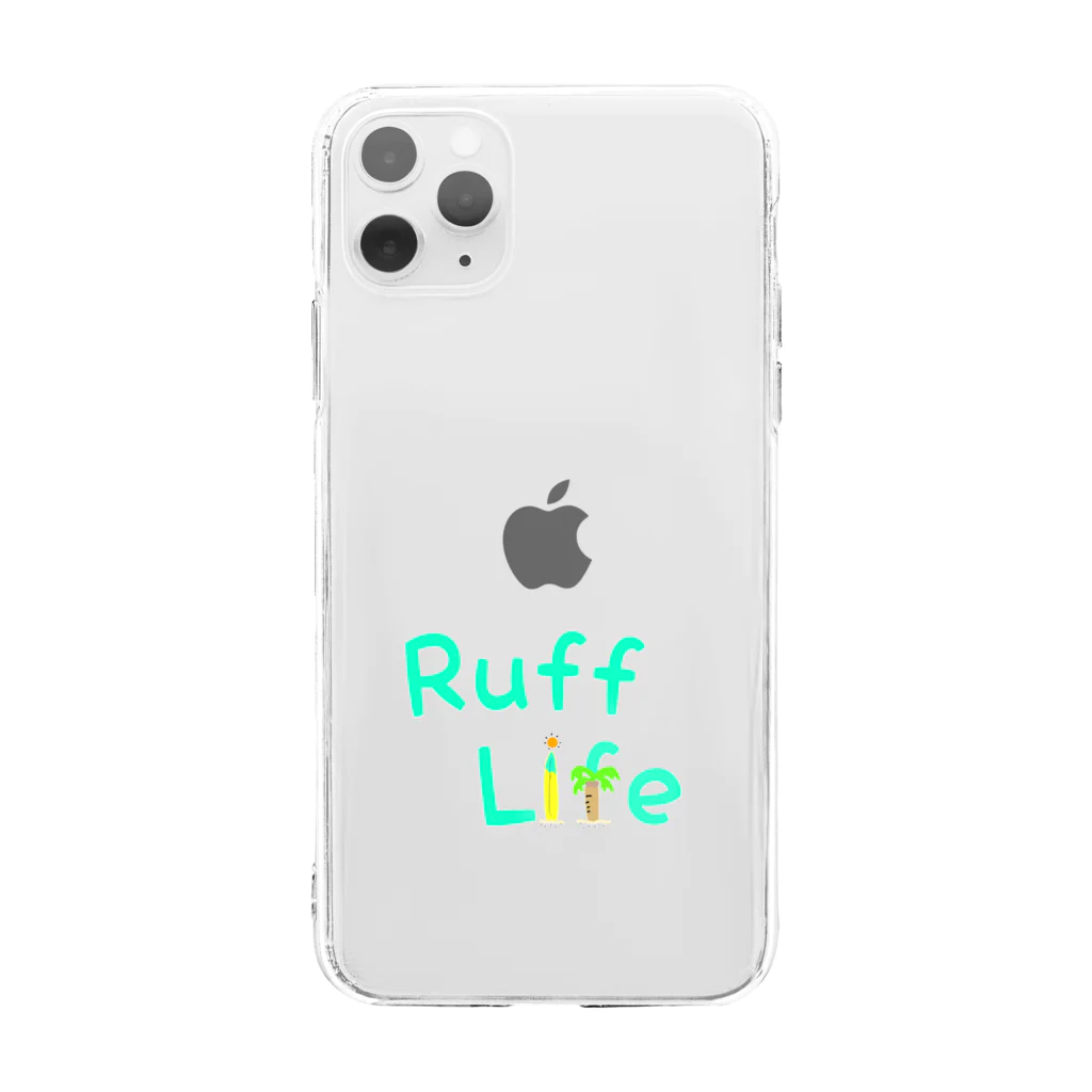 Ruff-LifeのRuff Life文字ロゴ Soft Clear Smartphone Case