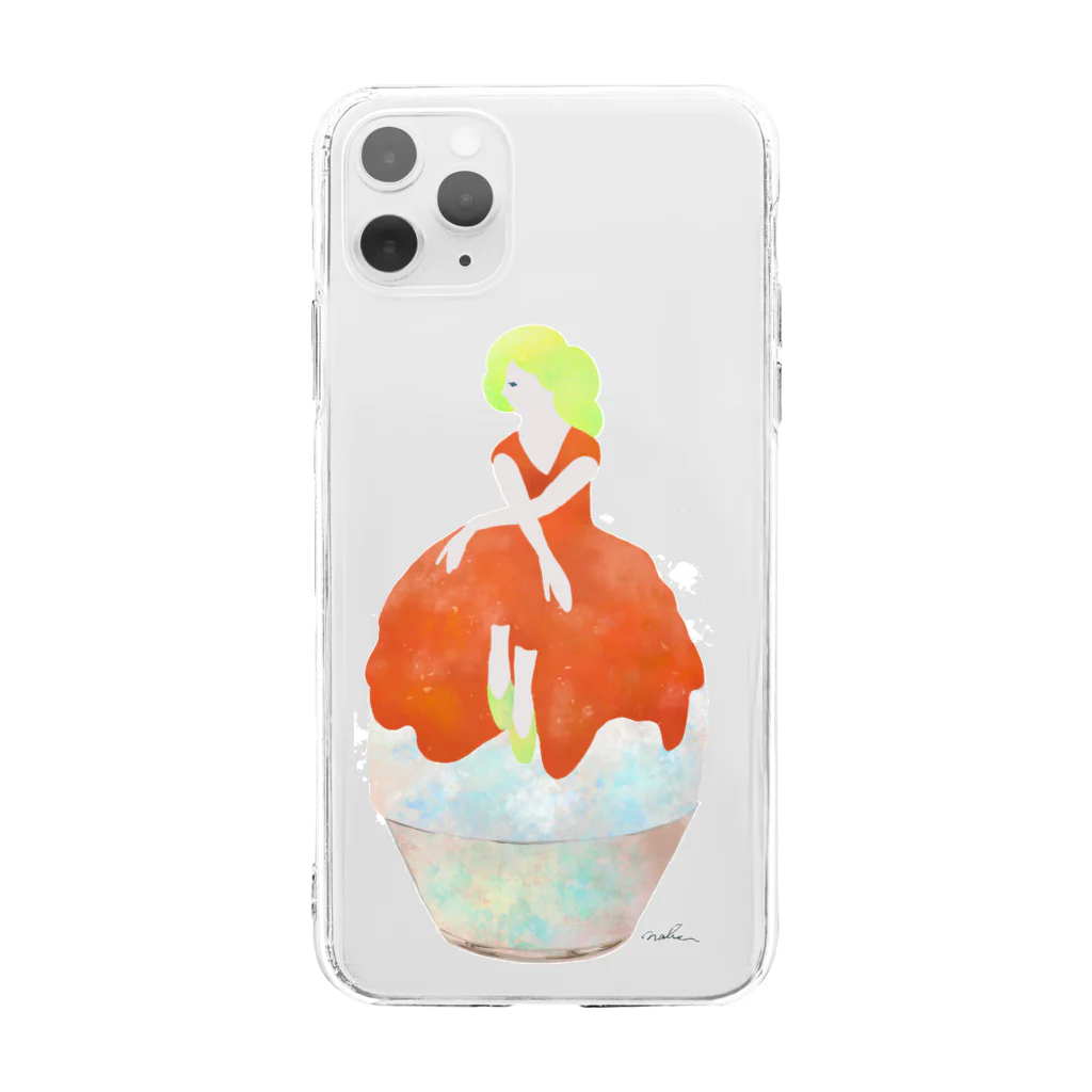 なべ家のかき氷娘（プラム） Soft Clear Smartphone Case