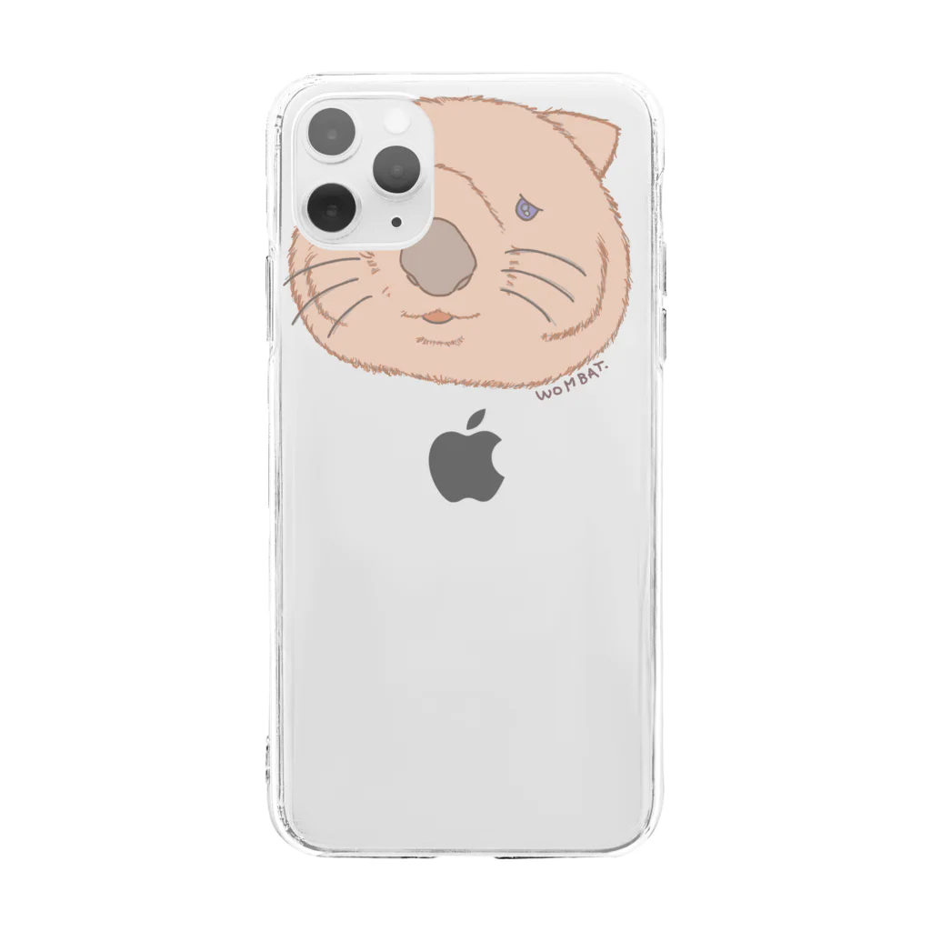 🍎デグーと服と雑貨屋さん🍏のwombat 　#ウォンバットグッズ Soft Clear Smartphone Case