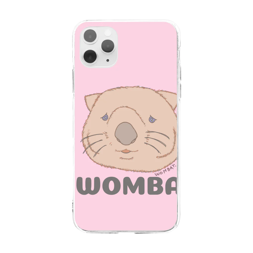 🍎デグーと服と雑貨屋さん🍏のWOMBAT🌸PINK   #ウォンバットグッズ ソフトクリアスマホケース