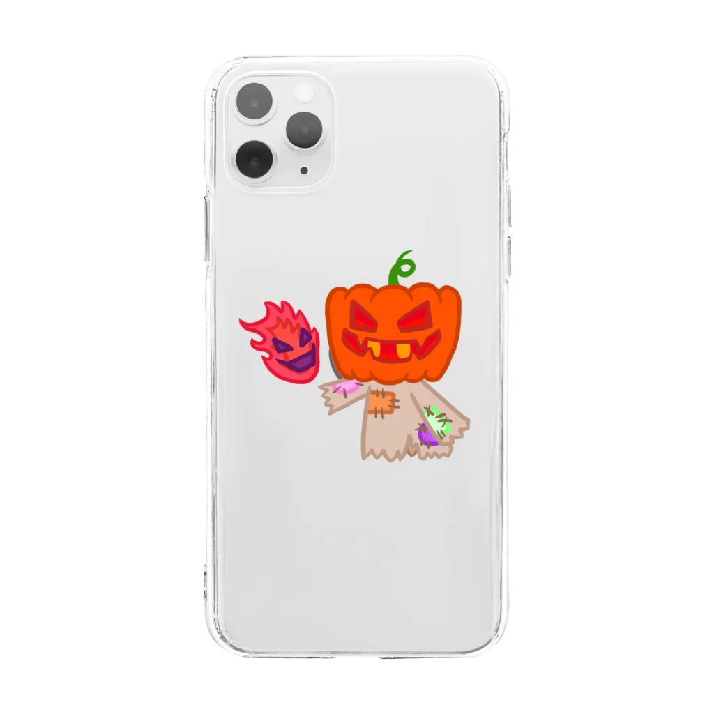 ウサネコのゾワゾワらんたん Soft Clear Smartphone Case