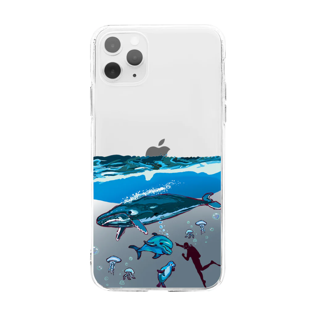 油絵描きの小物売り場のスカンジナビアの海のお散歩 Soft Clear Smartphone Case