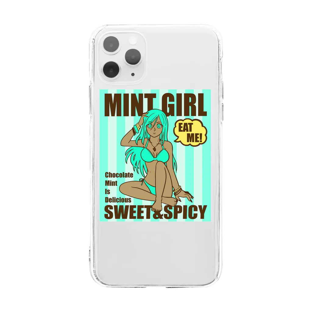 SWEET＆SPICY 【 すいすぱ 】ダーツのMINT GIRL Soft Clear Smartphone Case