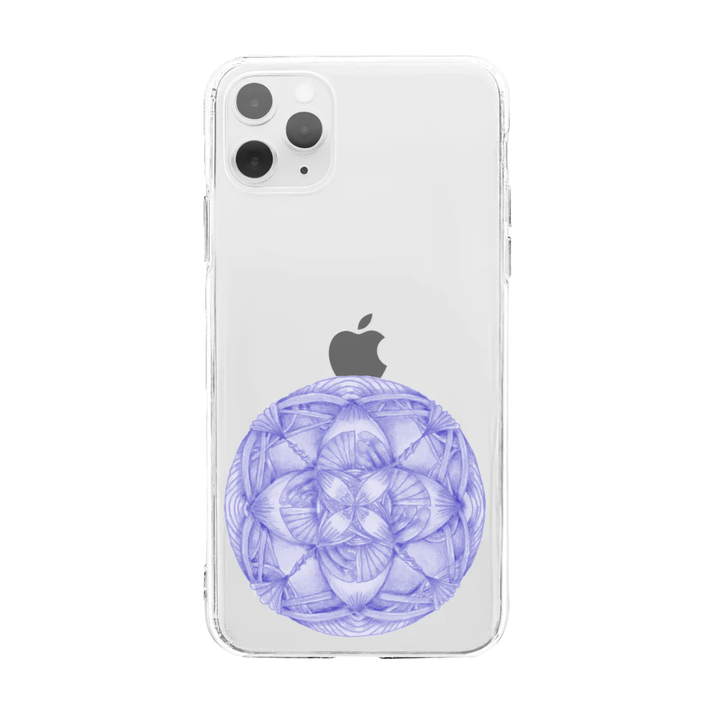 木葉わーるどの華曼荼羅　（青） Soft Clear Smartphone Case