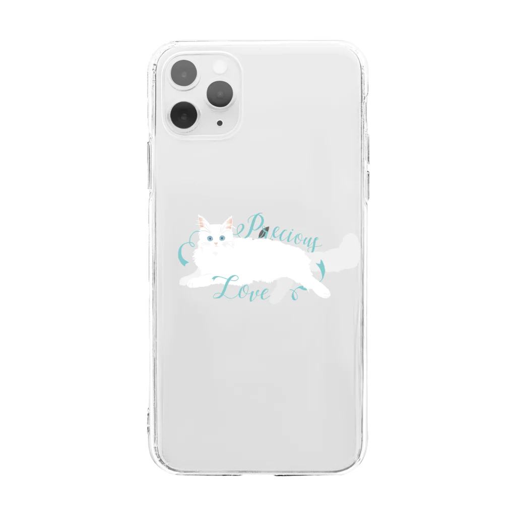 ミウラとみやこ🐱FIP闘病中の寵愛のお姫さま/ティファニーブルー Soft Clear Smartphone Case