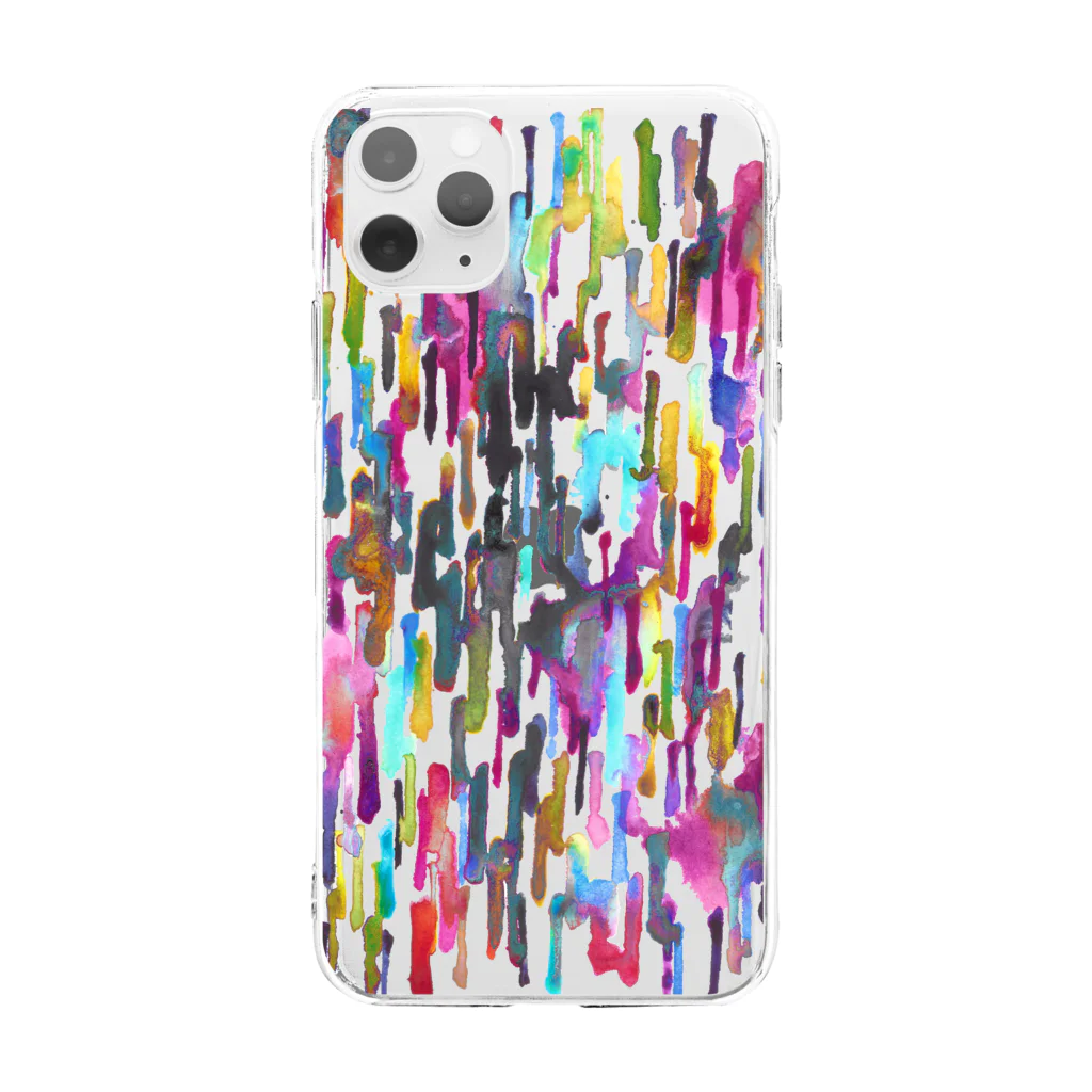 Miki_after_partyのcolorful　rain Soft Clear Smartphone Case